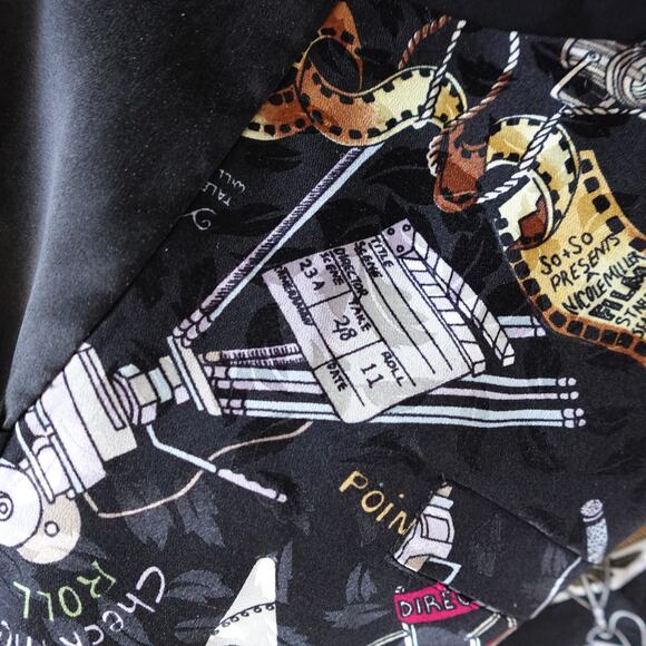 Vintage 90s Nicole Miller Silk Movie Production Actor Actress TV Film Theme Vest - Picture 15 of 16